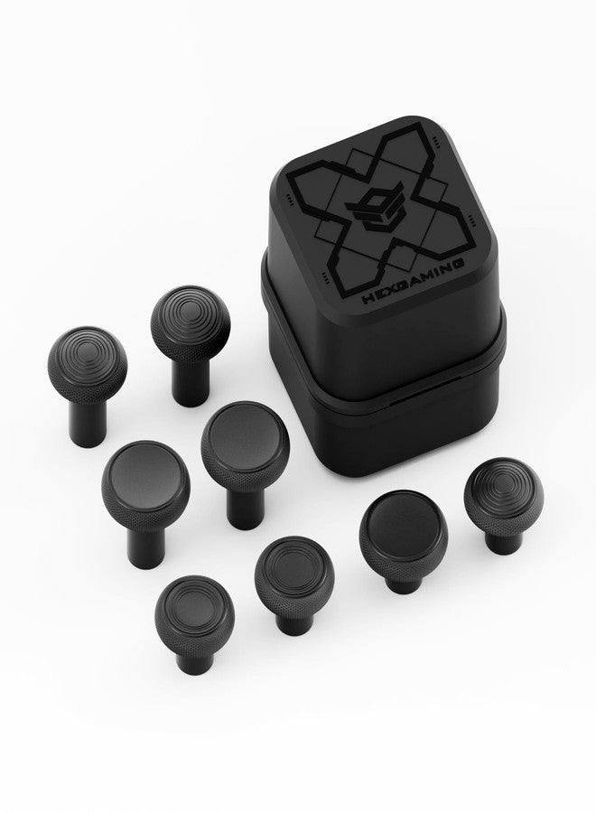 HEXGAMING Replacement Thumbsticks 2 Height Domed & Concave Grips for Phantom and Ultimate pro Controllers - Base Part is NOT Included - Black - Image 1